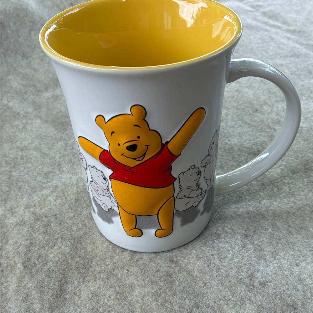 Disney Winnie the Pooh Yellow and Red Ceramic Mug